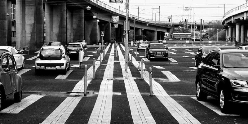 Amsterdam Sloterdijk Parkeerplaats Zwart-Wit