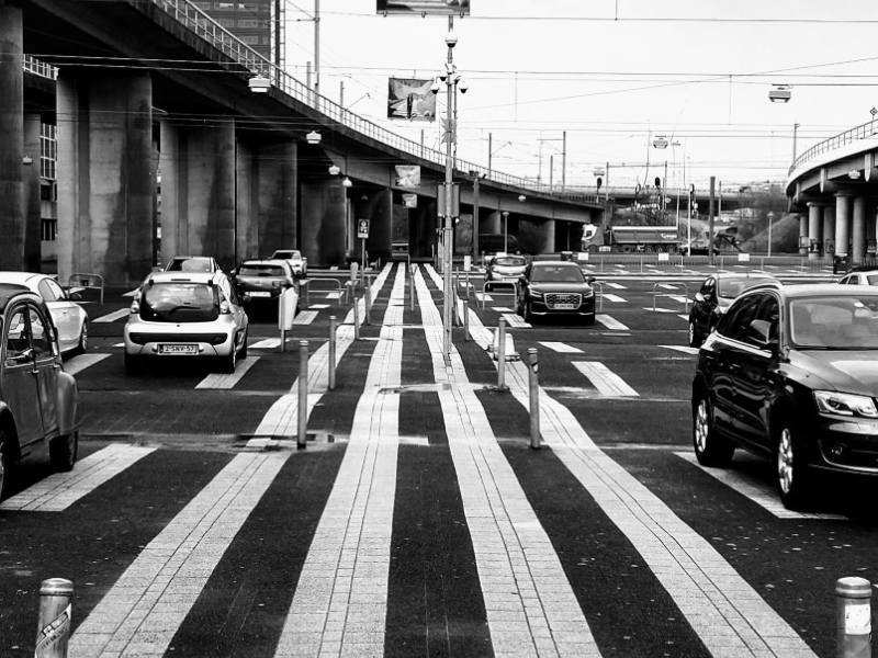 Losse foto Amsterdam Sloterdijk Parkeerplaats zwart-wit 10x15